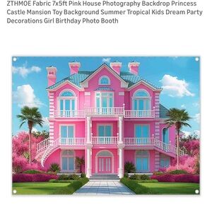 Pink Princess Castle Backdrop